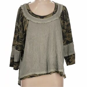 POL Camouflage and Gray Women's Top